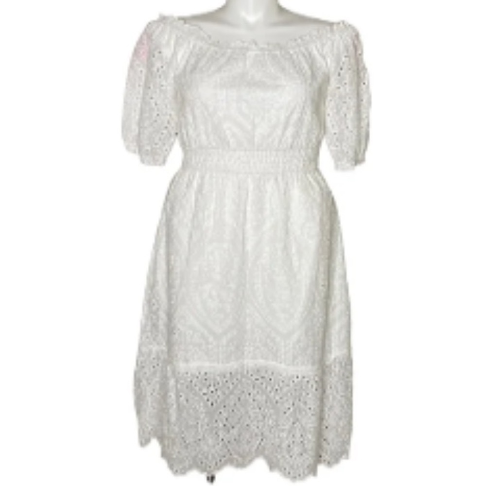 Betsey Johnson White Eyelet Dress Size M